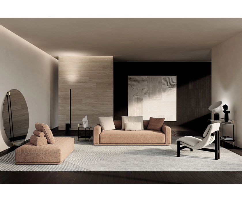 Eddie Sofa by Frigerio modular designer sofa with upholstered seating and concealed base | Casa Design Group
