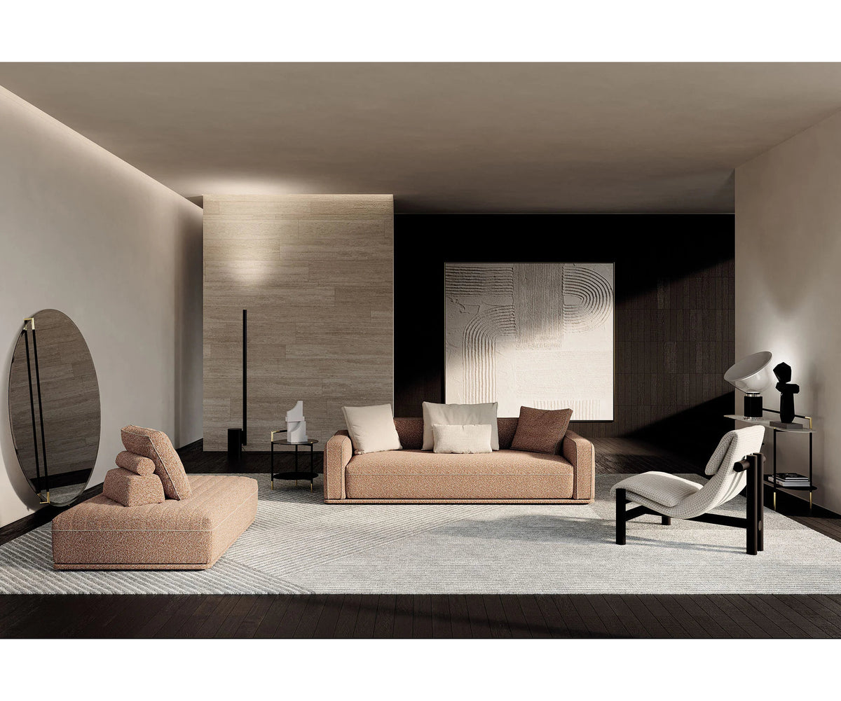 Eddie Sofa by Frigerio modular designer sofa with upholstered seating and concealed base | Casa Design Group