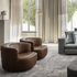 High End Elain Lounge Chair Cognac Brown Leather by Molteni&C Quickship Casa Design Group