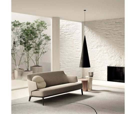 Amanda Sofa by Frigerio with enveloping armrests, ashwood base, and refined Italian design | Casa Design Group