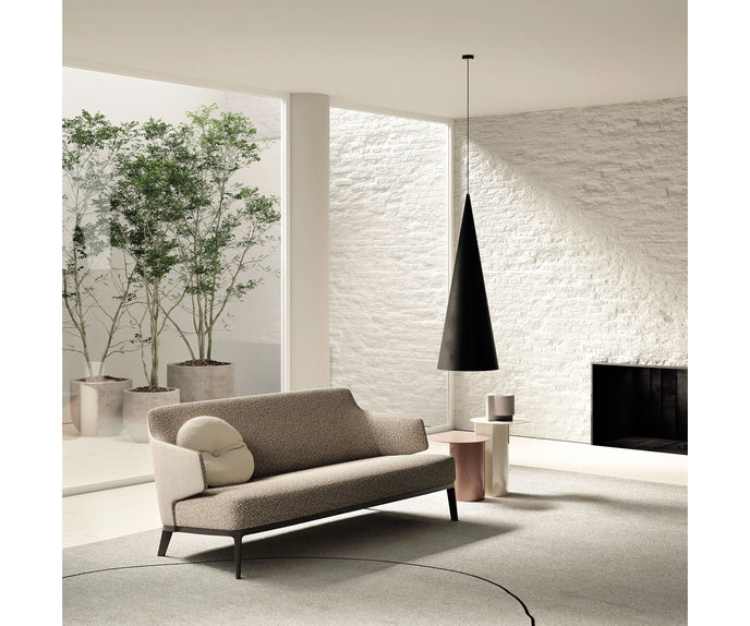 Amanda Sofa by Frigerio with enveloping armrests, ashwood base, and refined Italian design | Casa Design Group
