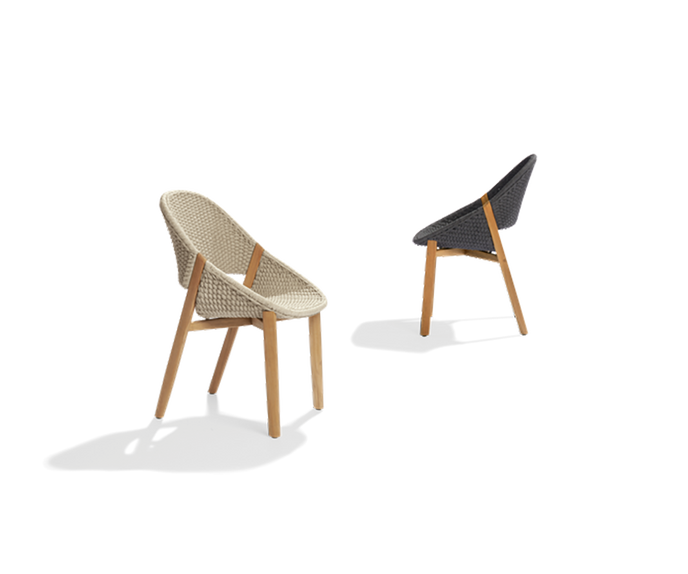 Elio woven teak dining chair by Yabu Pushelberg for Tribù | Casa Design Group