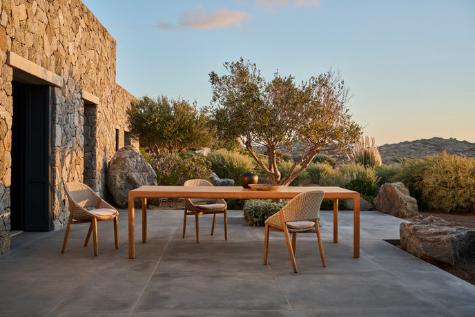 Elio woven teak dining chair by Yabu Pushelberg for Tribù | Casa Design Group