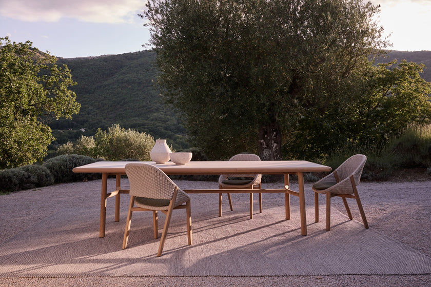 Elio woven teak dining chair by Yabu Pushelberg for Tribù | Casa Design Group