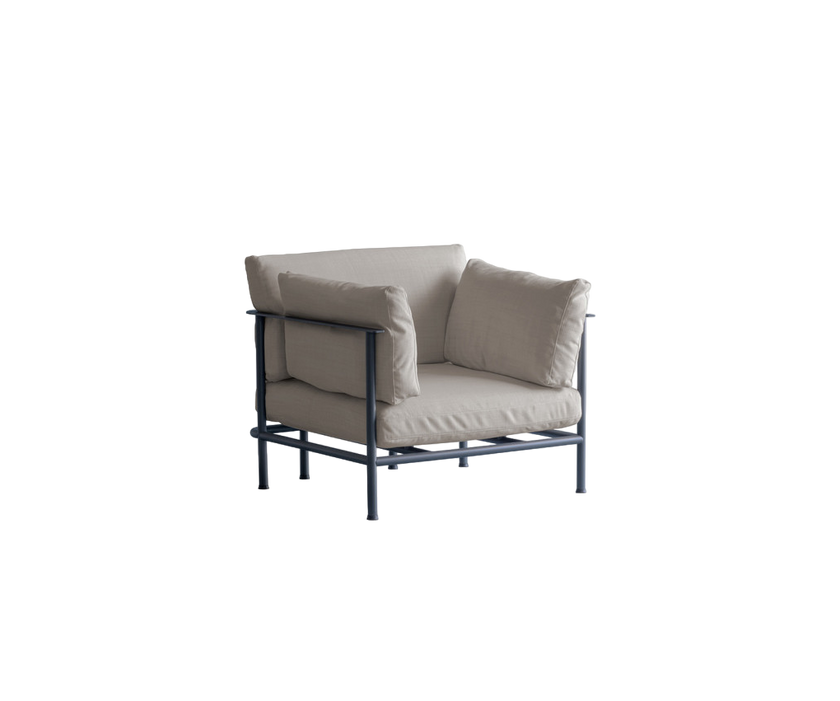 Comfortable Elodie Outdoor Lounge Chair with Suspended Cushion Design by Potocco | Casa Design Group