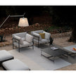 Comfortable Elodie Outdoor Lounge Chair with Suspended Cushion Design by Potocco | Casa Design Group