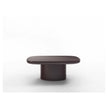 Enook Brillo coffee table featuring a solid wood structure, cylindrical base, and elegant marble top with refined contemporary styling.
