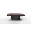 Enook Brillo coffee table featuring a solid wood structure, cylindrical base, and elegant marble top with refined contemporary styling.