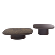 Enook Brillo coffee table featuring a solid wood structure, cylindrical base, and elegant marble top with refined contemporary styling.