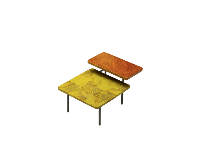 Modern Ensemble Outdoor Side Table by Paola Lenti with Handcrafted Ceramic or Glass Top - Casa Design Group