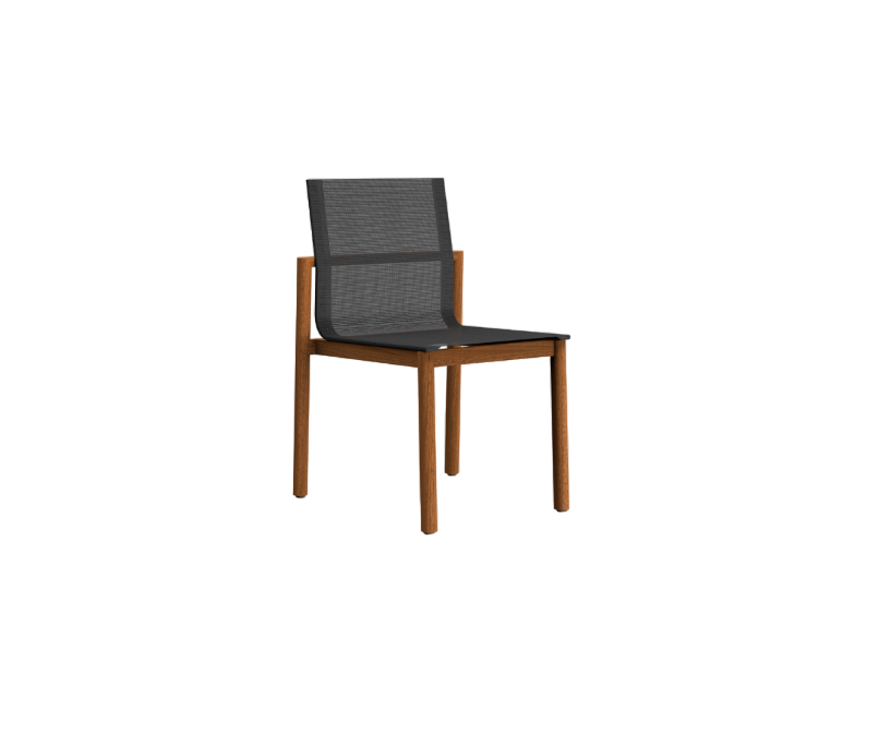 Elegant Greenwich Outdoor Batyline Teak Dining Side Chair by Danao | Casa Design Group