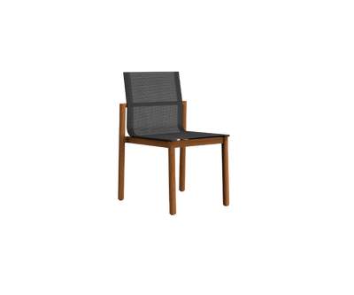 Elegant Greenwich Outdoor Batyline Teak Dining Side Chair by Danao | Casa Design Group