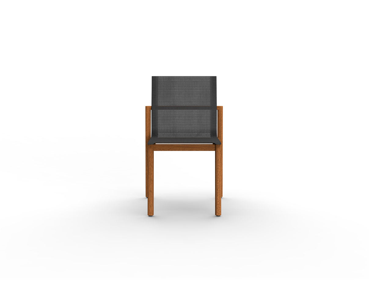 Elegant Greenwich Outdoor Batyline Teak Dining Side Chair by Danao | Casa Design Group