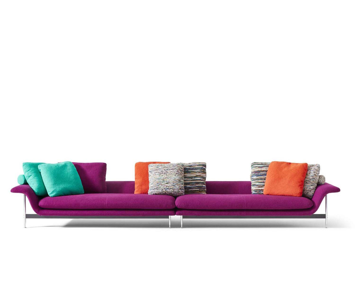 Esosoft bench by Cassina with modular design, aluminum frame and upholstered cushion – Casa Design Group