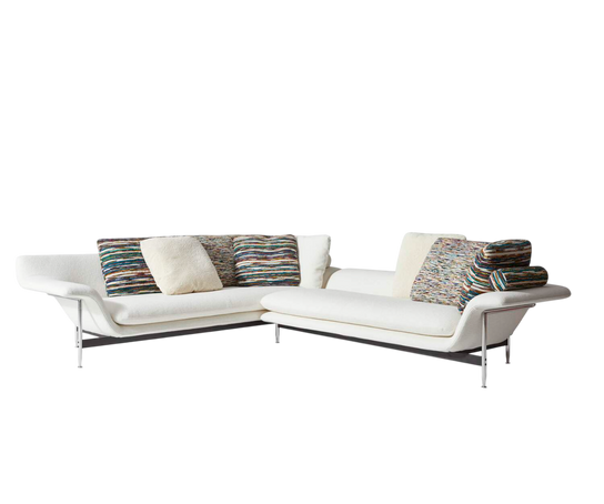 Esosoft sectional sofa by Cassina with modular design, aluminum frame and upholstered cushions – Casa Design Group