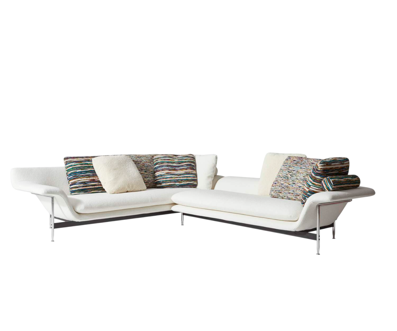 Esosoft sectional sofa by Cassina with modular design, aluminum frame and upholstered cushions – Casa Design Group