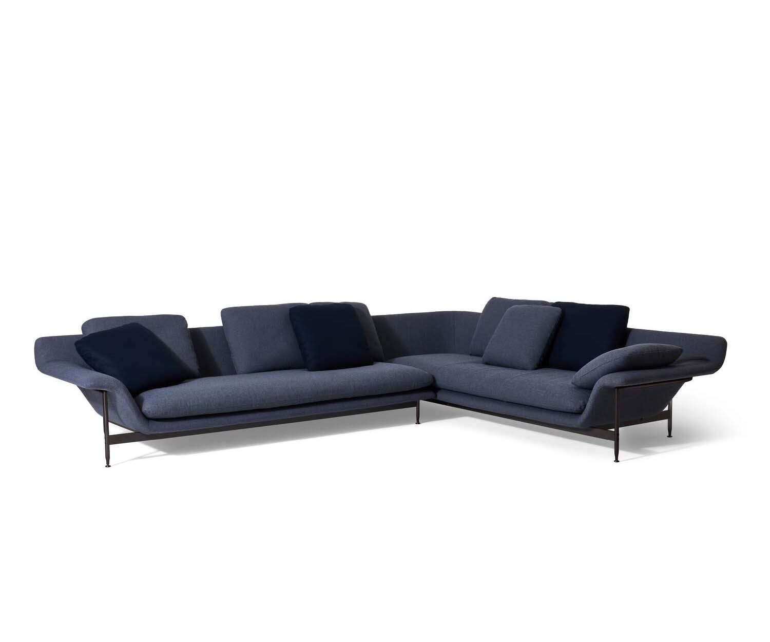 Esosoft sectional sofa by Cassina with modular design, aluminum frame and upholstered cushions – Casa Design Group