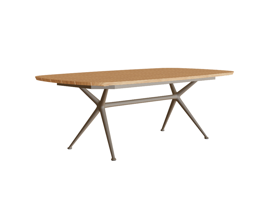 Modern Teak and Aluminum Exes Rectangular Outdoor Dining Table by Royal Botania Casa Design Group