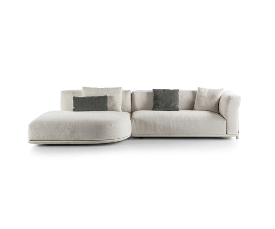 Frigerio Felix Sectional Sofa modular designer sectional with upholstered cushions and refined metal details Casa Design Group