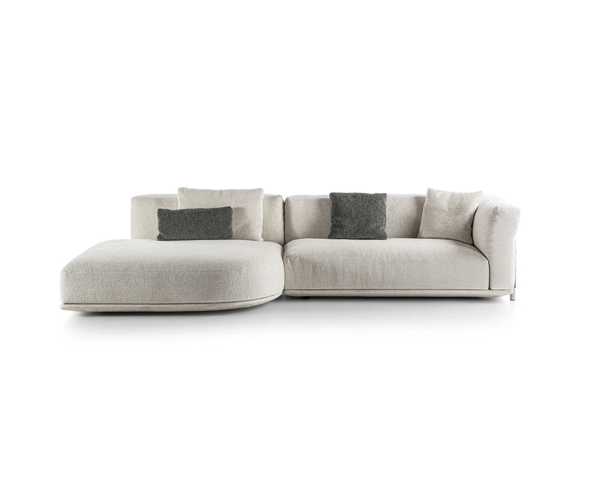 Frigerio Felix Sectional Sofa modular designer sectional with upholstered cushions and refined metal details Casa Design Group