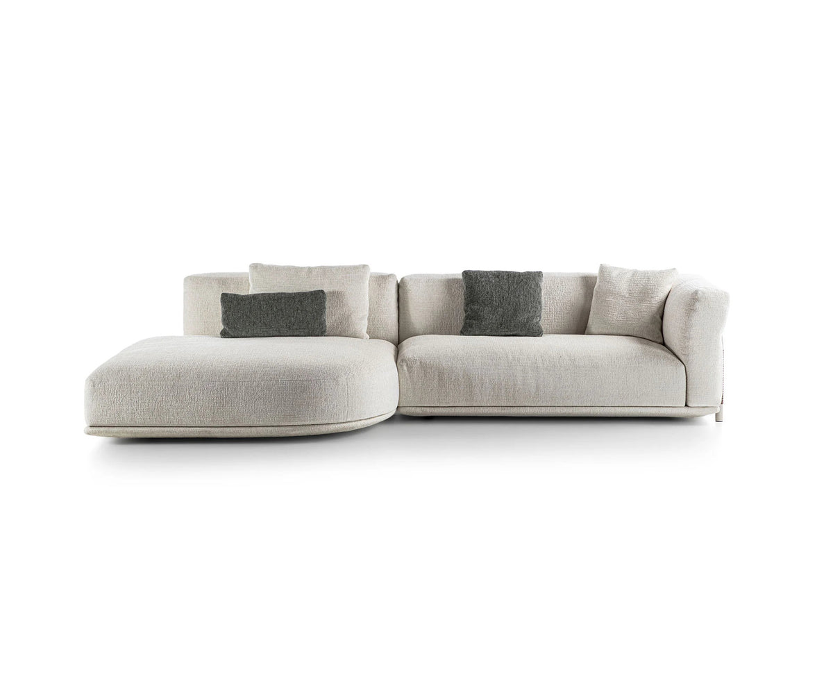 Frigerio Felix Sectional Sofa modular designer sectional with upholstered cushions and refined metal details Casa Design Group