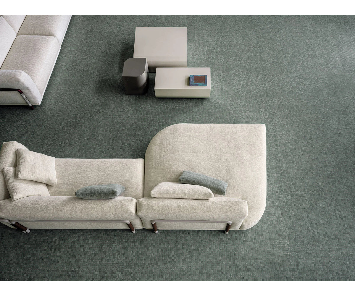 Frigerio Felix Sectional Sofa modular designer sectional with upholstered cushions and refined metal details Casa Design Group
