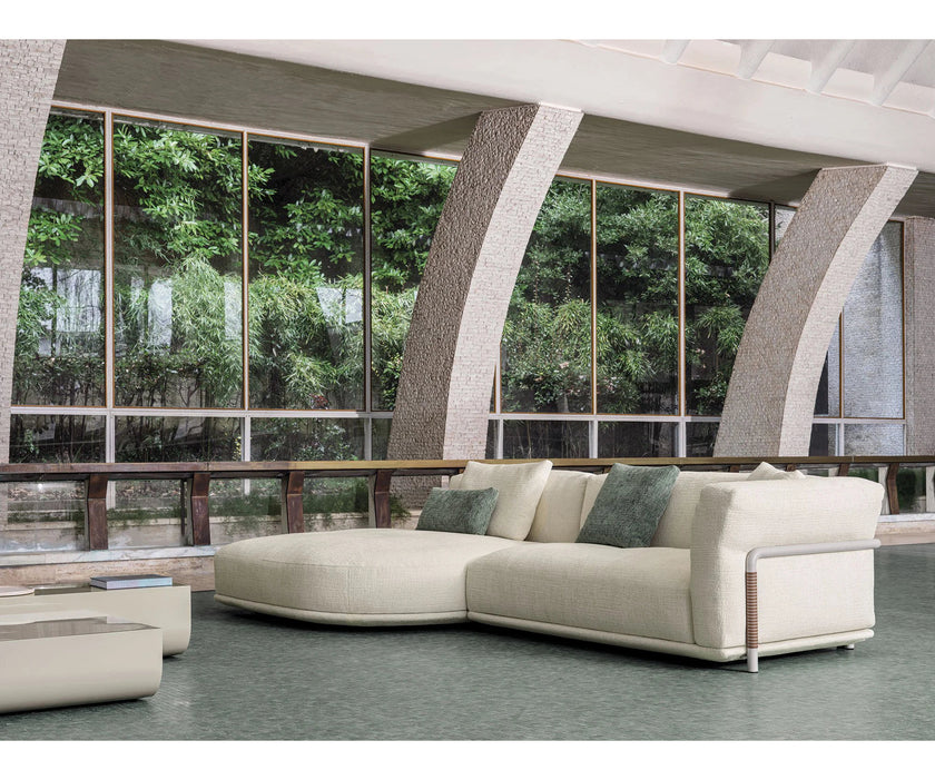 Frigerio Felix Sectional Sofa modular designer sectional with upholstered cushions and refined metal details Casa Design Group