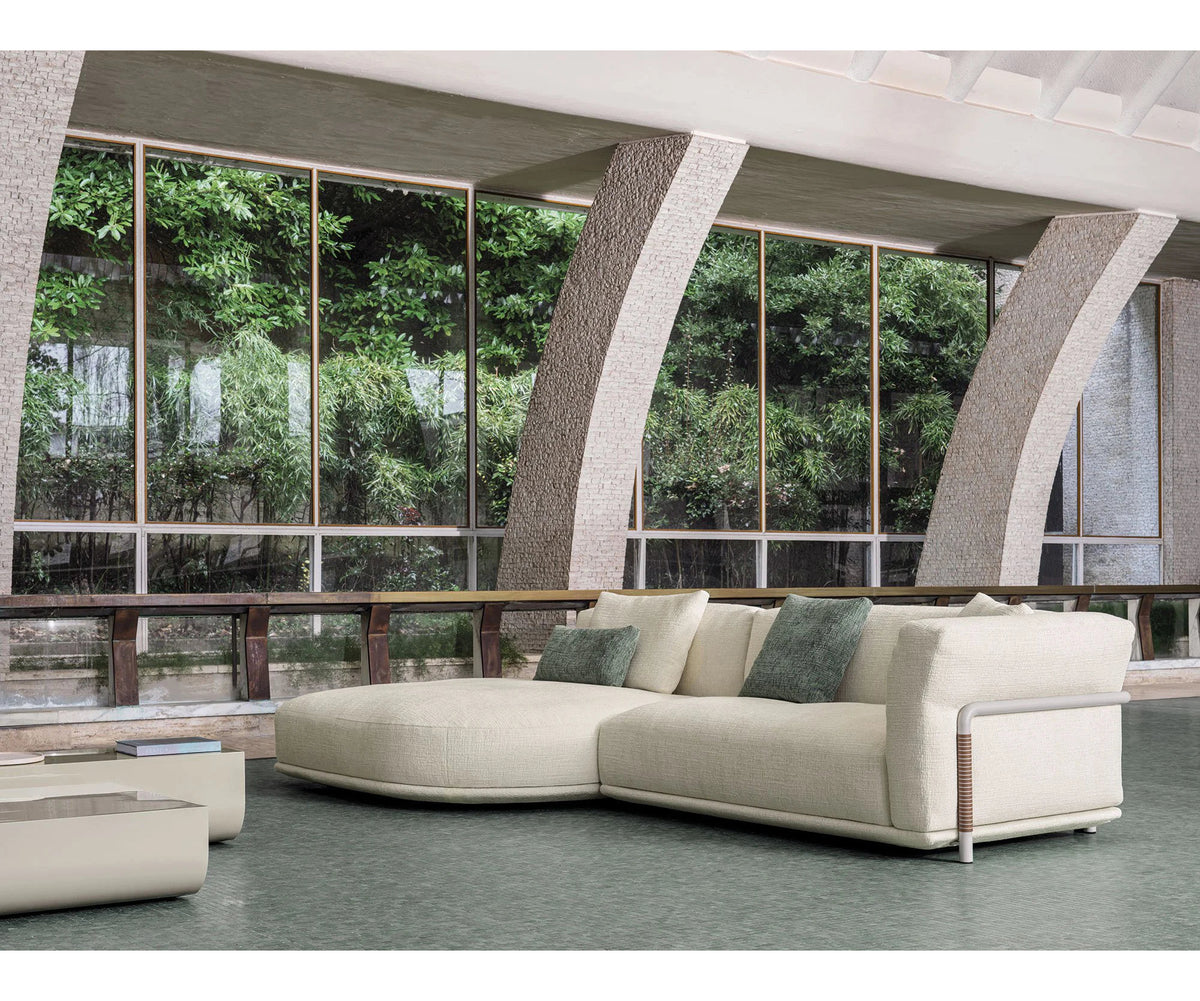 Frigerio Felix Sectional Sofa modular designer sectional with upholstered cushions and refined metal details Casa Design Group