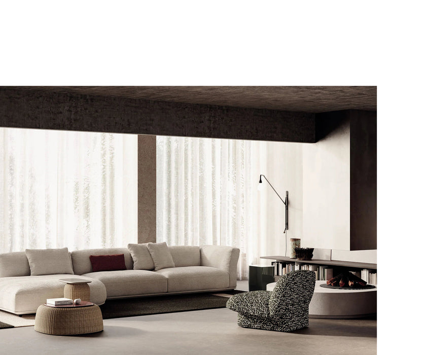 Frigerio Felix Sectional Sofa modular designer sectional with upholstered cushions and refined metal details Casa Design Group