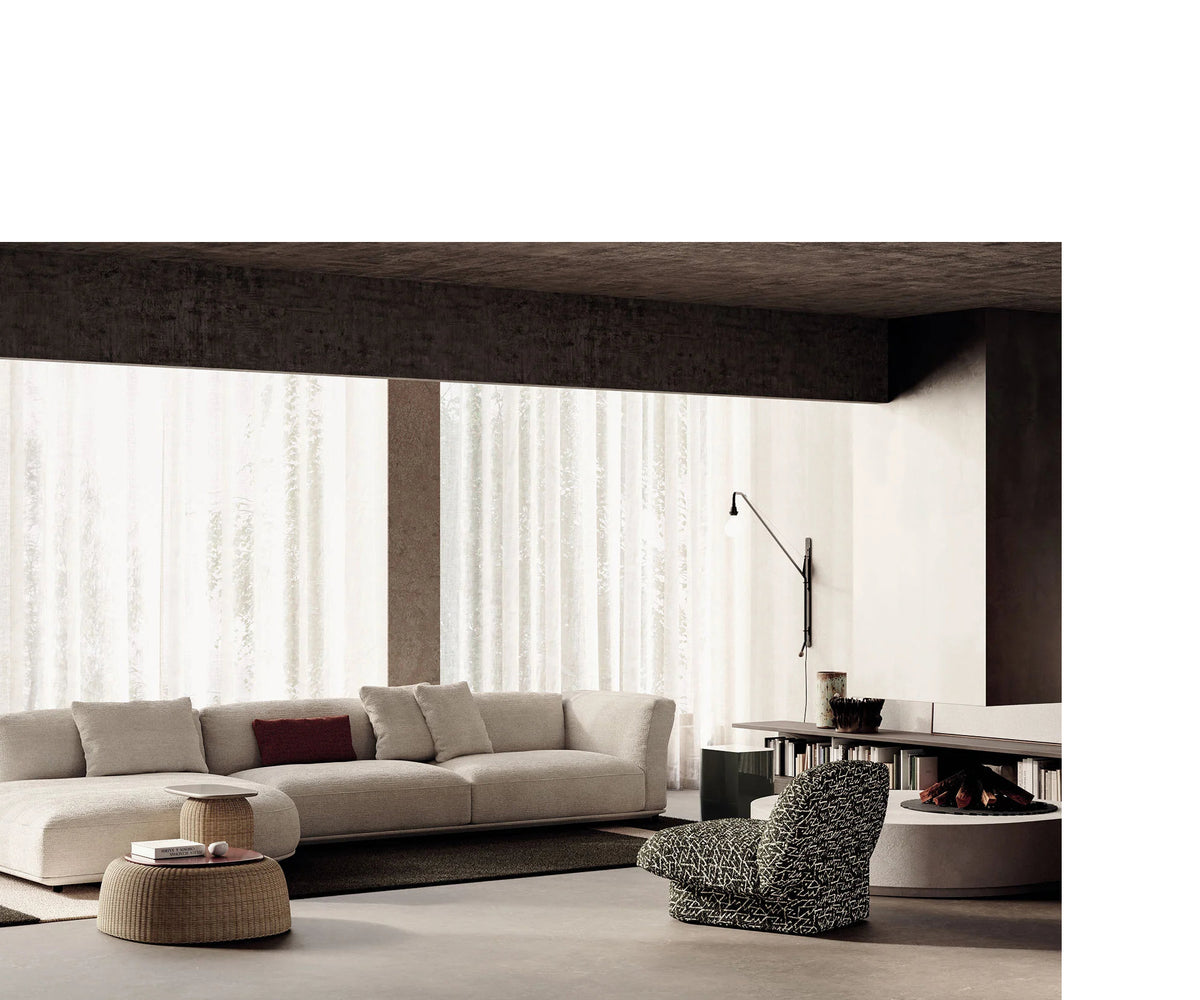 Frigerio Felix Sectional Sofa modular designer sectional with upholstered cushions and refined metal details Casa Design Group