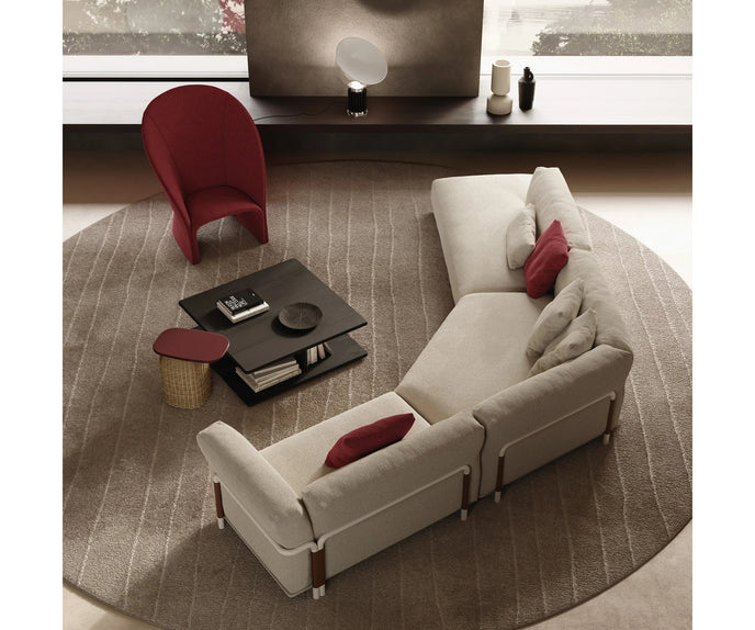 Frigerio Felix Sectional Sofa modular designer sectional with upholstered cushions and refined metal details Casa Design Group