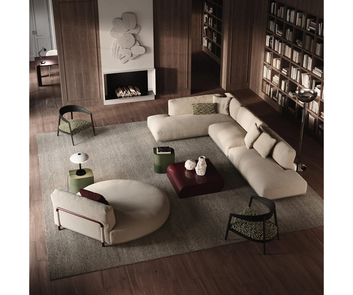 Frigerio Felix Sectional Sofa modular designer sectional with upholstered cushions and refined metal details Casa Design Group