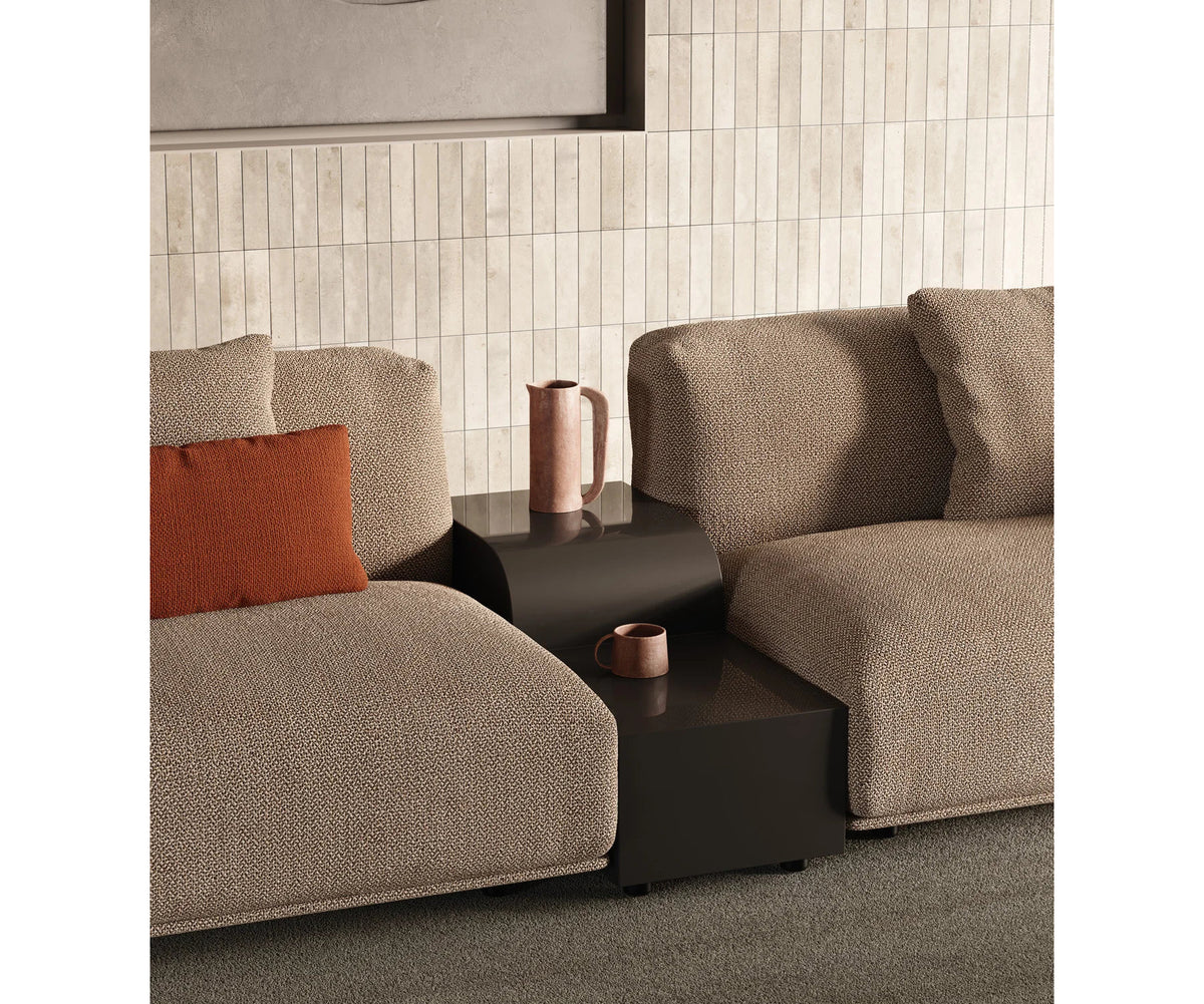 Frigerio Felix Sectional Sofa modular designer sectional with upholstered cushions and refined metal details Casa Design Group