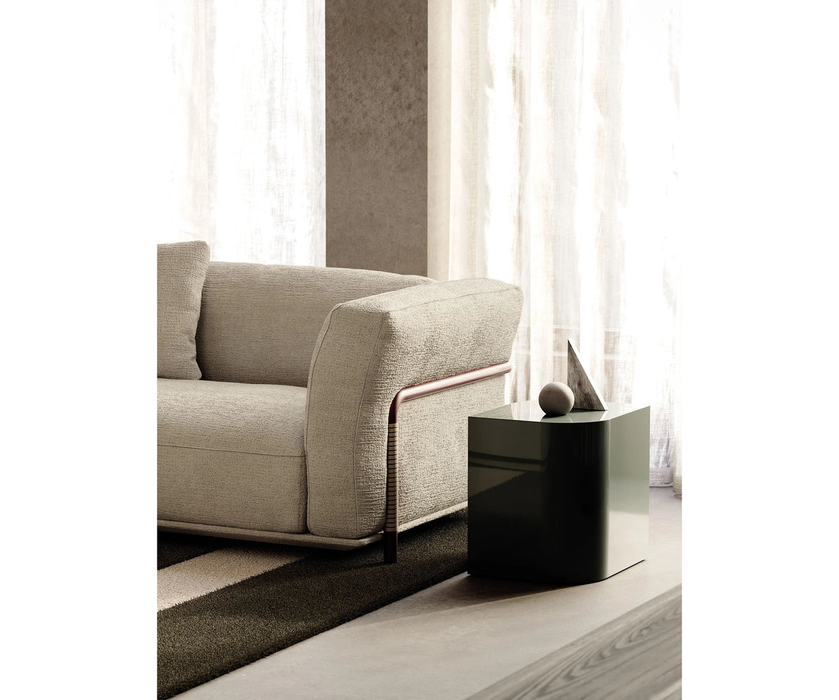 Frigerio Felix Sectional Sofa modular designer sectional with upholstered cushions and refined metal details Casa Design Group