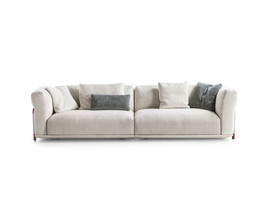 Frigerio Felix Sofa modular designer sofa with upholstered cushions and refined metal details Casa Design Group