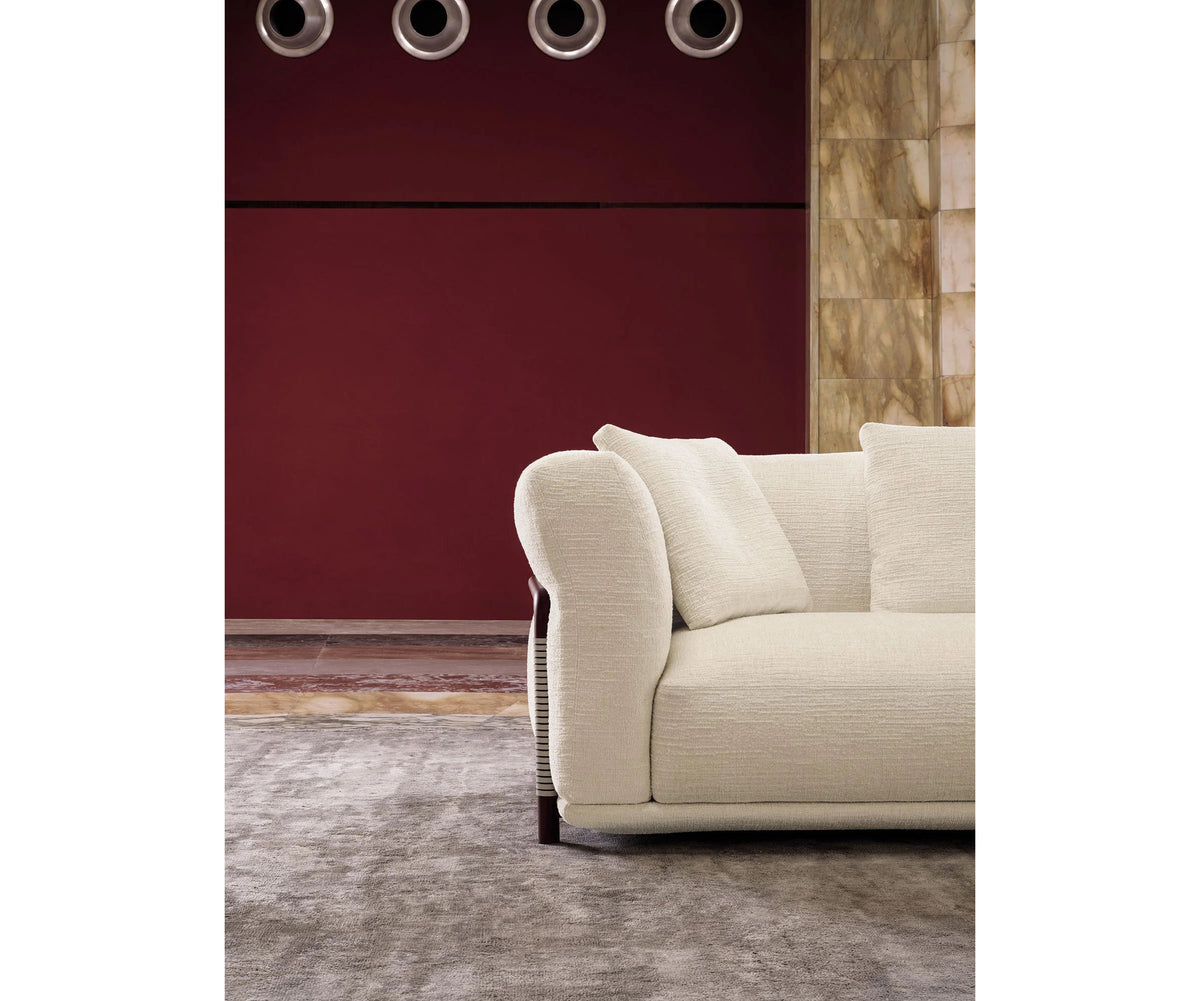 Frigerio Felix Sofa modular designer sofa with upholstered cushions and refined metal details Casa Design Group