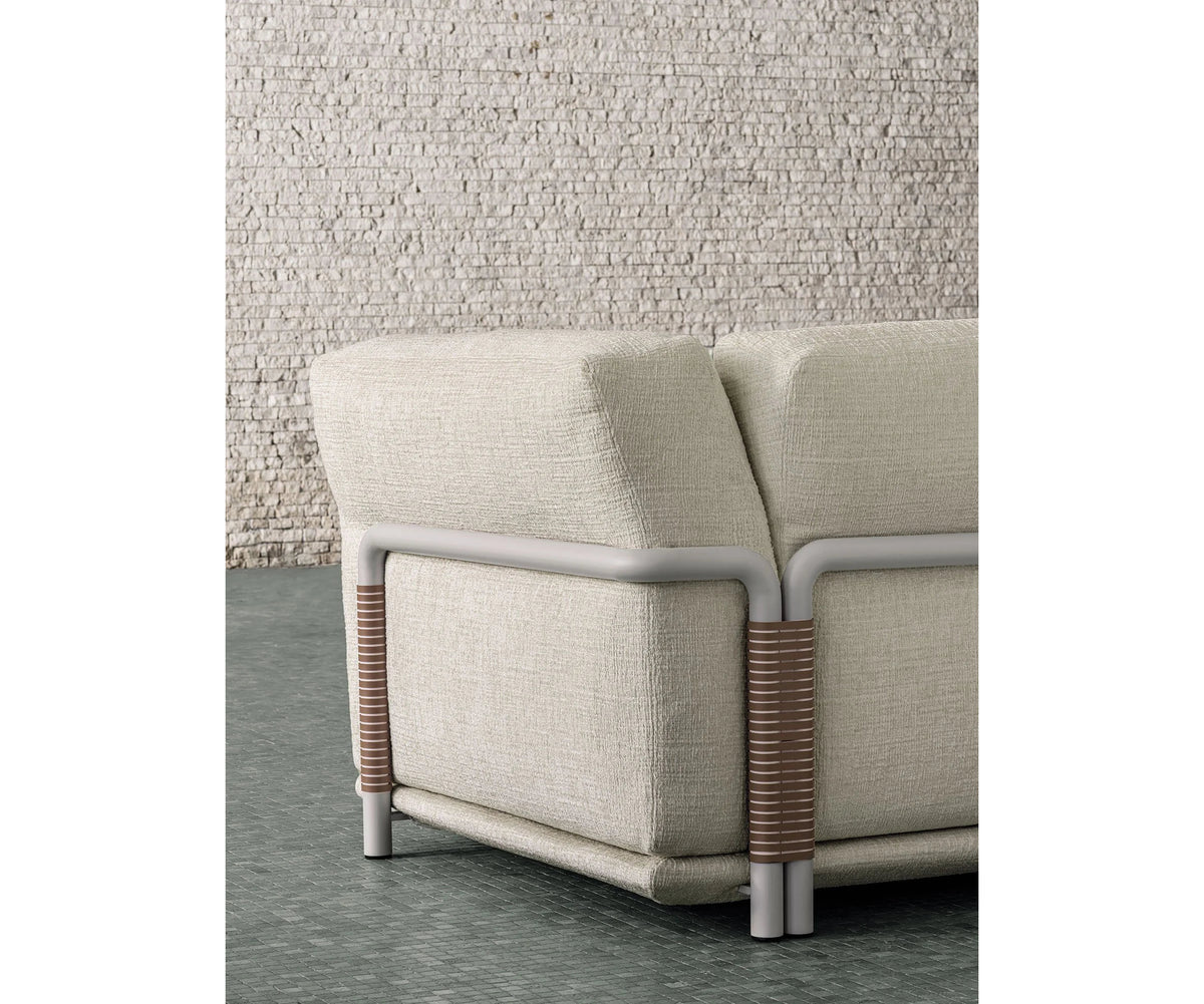 Frigerio Felix Sofa modular designer sofa with upholstered cushions and refined metal details Casa Design Group
