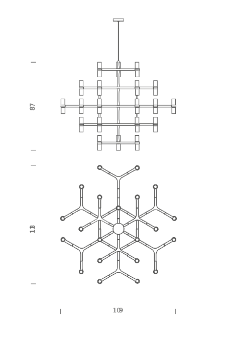 High End Floor Sample Crown Major Light Fixture by Nemo Lighting Casa Design Group