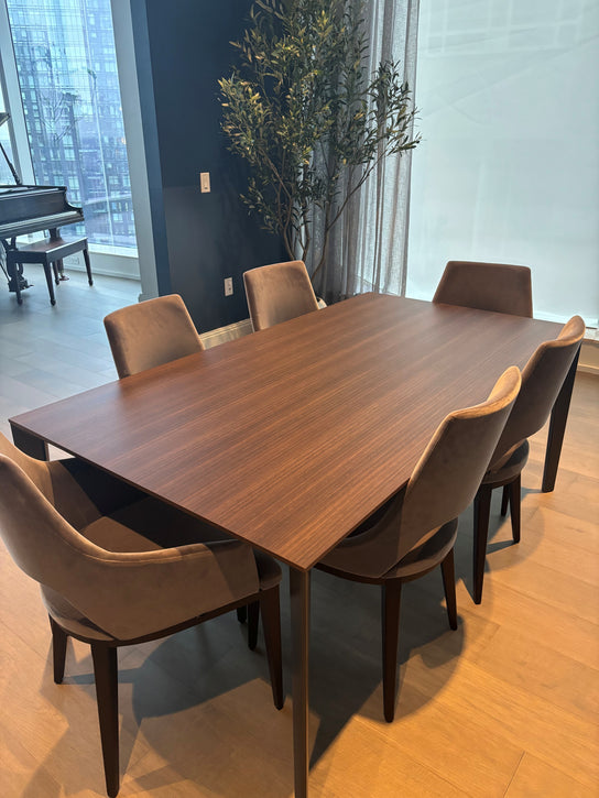 Floor Sample Filigree Table with Eucalyptus Top and Iridium Brown Structure by Molteni&C | Casa Design Group