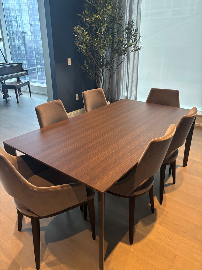 Floor Sample Filigree Table with Eucalyptus Top and Iridium Brown Structure by Molteni&C | Casa Design Group