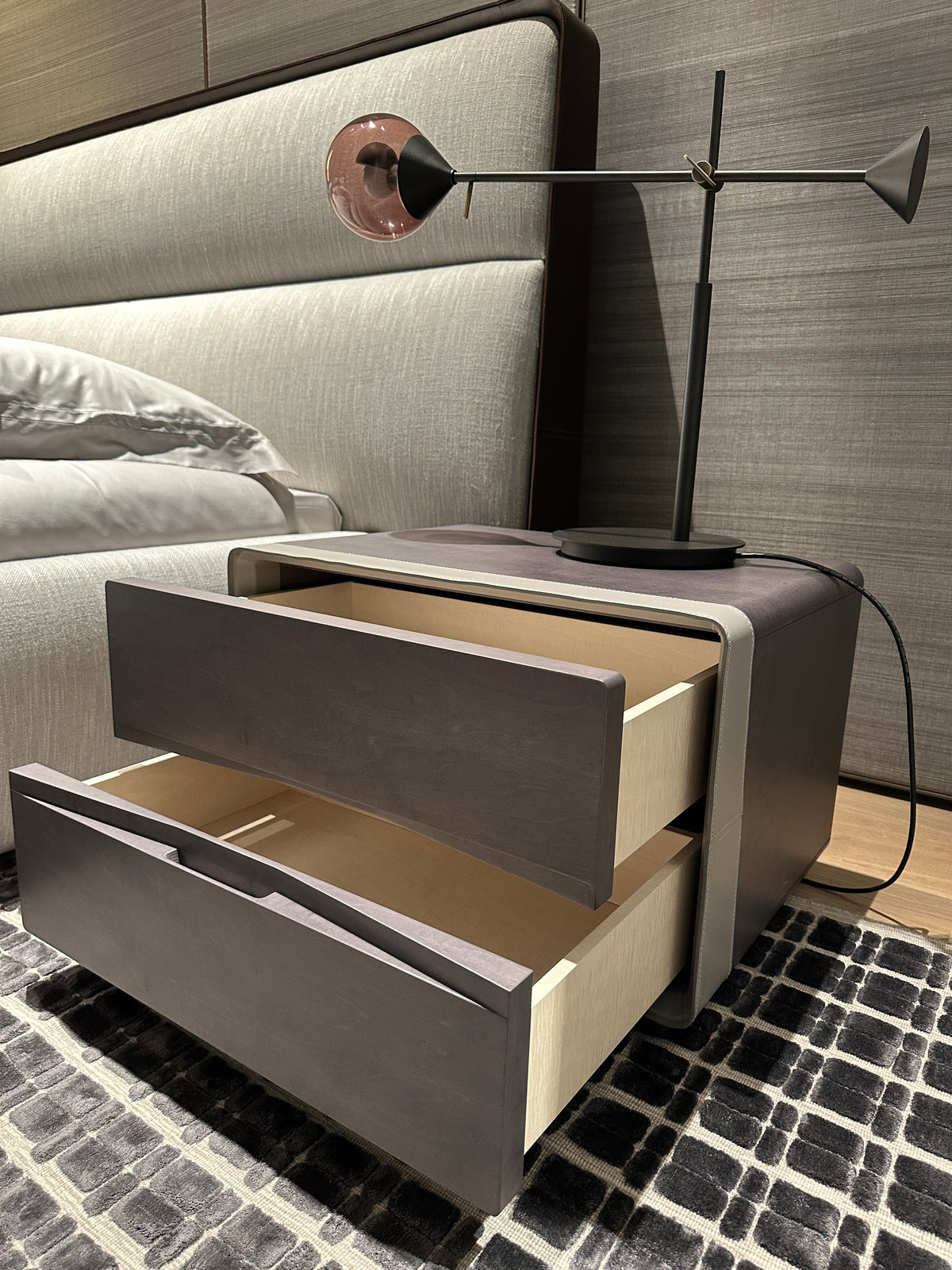 High End Floor Sample Frame 2 Drawer Night Stand by Giorgetti Casa Design Group