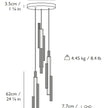 High End Floor Sample Hail 3 Piece Chandelier by Giorgetti Casa Design Group