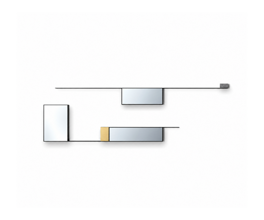 Floor Sample Mirror Lines with Black Nickel, White Carrara Marble and Brass Details by MDF Italia | Casa Design Group