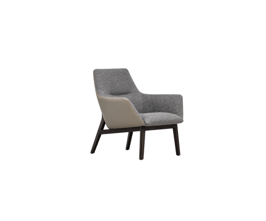 Floor Sample Qing Chair Low Back in Sky-Shadow Grey and Leather Cafe Noir by Camerich | Casa Design Group