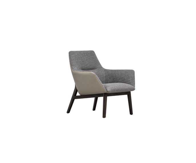 Floor Sample Qing Chair Low Back in Sky-Shadow Grey and Leather Cafe Noir by Camerich | Casa Design Group
