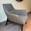 Floor Sample Qing Chair Low Back in Sky-Shadow Grey and Leather Cafe Noir by Camerich | Casa Design Group