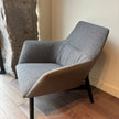 Floor Sample Qing Chair Low Back in Sky-Shadow Grey and Leather Cafe Noir by Camerich | Casa Design Group