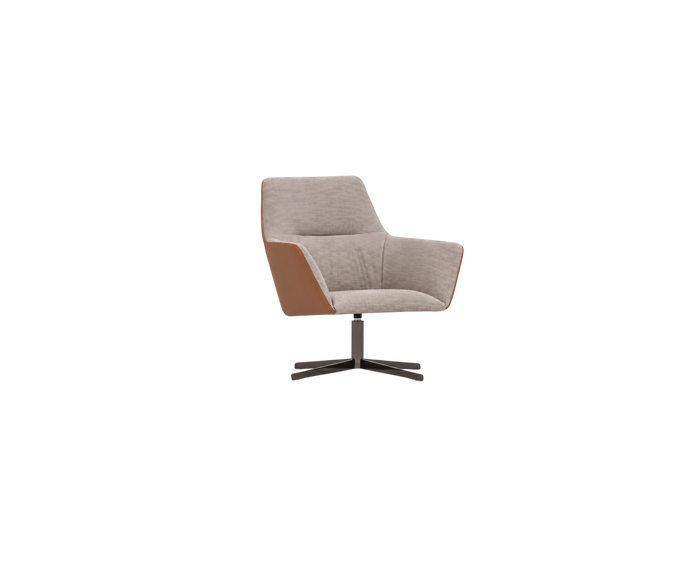 Floor Sample Qing Chair Low Back in Sky-Shadow Grey and Leather Cafe Noir by Camerich | Casa Design Group