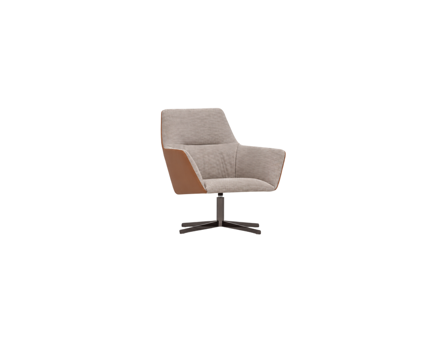 Floor Sample Qing Chair Low Back in Sky-Shadow Grey and Leather Cafe Noir by Camerich | Casa Design Group