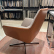 Floor Sample Qing Chair Low Back in Sky-Shadow Grey and Leather Cafe Noir by Camerich | Casa Design Group